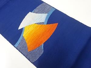 アンティーク　手織り紬抽象模様織出し名古屋帯